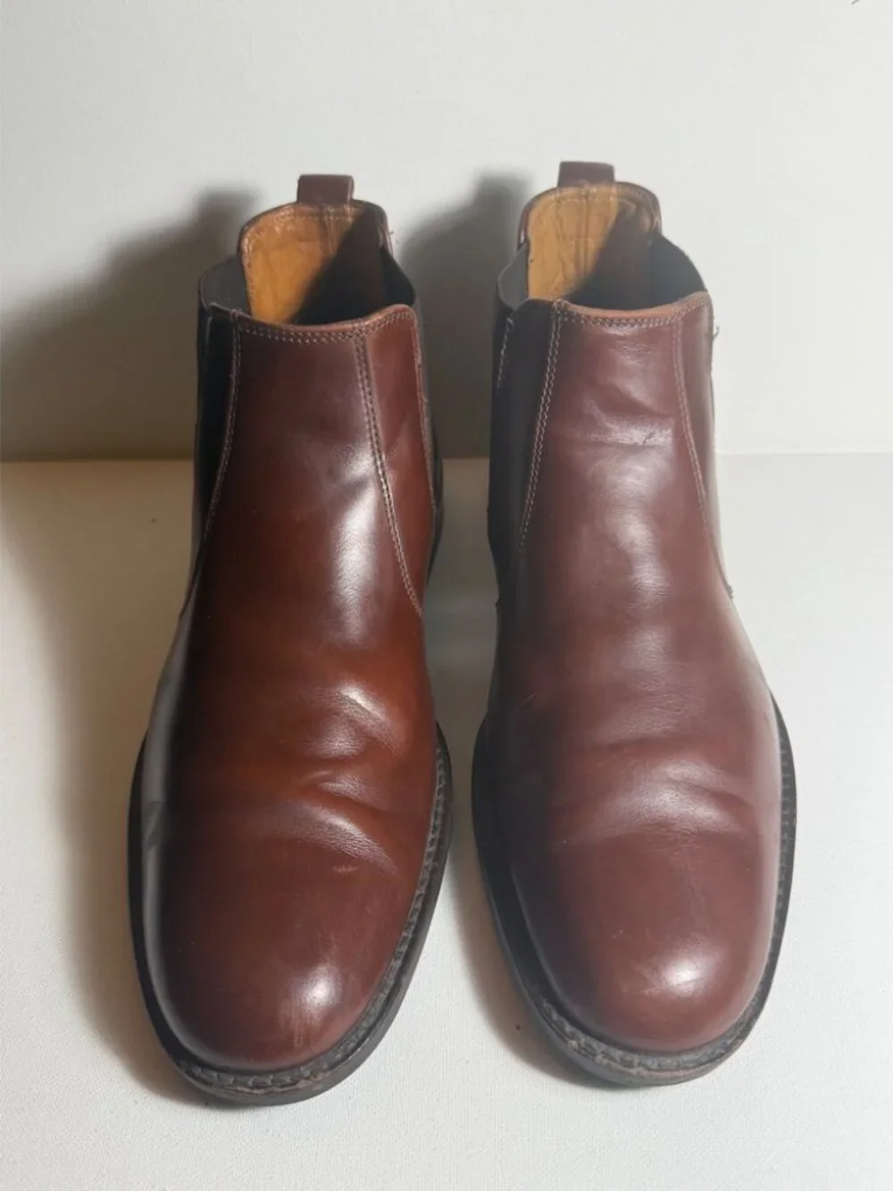 Johnston & Murphy Reeve Chelsea Boots Men Sz 11 Brown Leather Ankle Boot Pull On